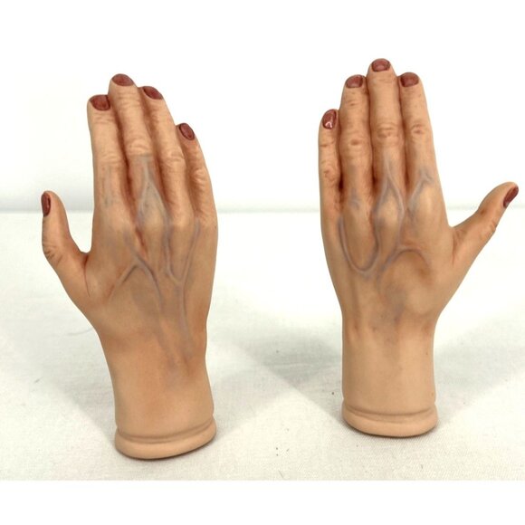 Porcelain Doll Hands Replacement Parts Elderly Old Hands 5.25" - Picture 2 of 9